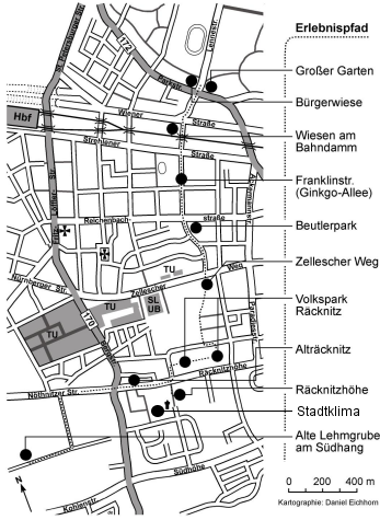 Karte elebnispfad Dresden-Süd