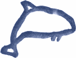 Steinzeitliche Felszeichnung eines Schweinswals